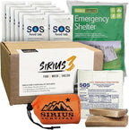 Sirius 3-72 Hour Survival Kit & Emergency Preparedness - Food, Water & Shelter for 72 Hours - 5 Year Shelf Life - Food & Water Rations