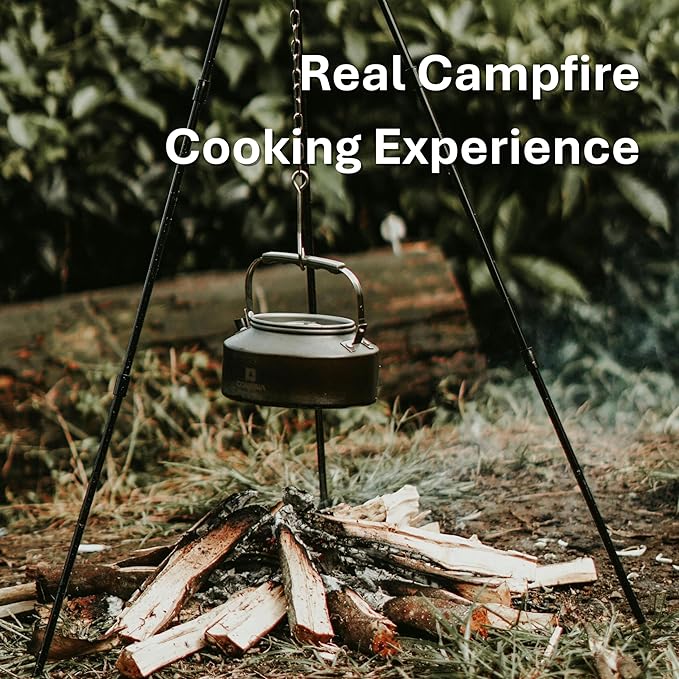 Cuisiland 48" Heavy Duty Camping Tripod Campfire Cooking Dutch Oven Tripod Adjustable Grill Tripod for Outdoor Campfire Cooking Camping, Picnic