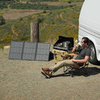 SunJack 120W Foldable Portable Solar Panel Charger with Kickstands, MC4/PD60 USB-C/USB-A, ETFE Monocrystalline, Waterproof Solar Charger for Camping, RV, Power Station, Generator, Off Grid, Emergency