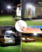 208LED High Bright Solar RV Lights Exterior, Clip on Solar RV Porch Light, 6000 mAh Camper Lights for Outside with Remote Control, Camping Light Outdoor Waterproof Motion Sensor for Camper Awning