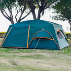 KTT Extra Large Tent 10-12-14 Person(B),Family Cabin Tents,2 Rooms,3 Doors and 3 Windows with Mesh,Straight Wall,Waterproof,Double Layer,Big Tent for Outdoor,Picnic,Camping,Family Gathering
