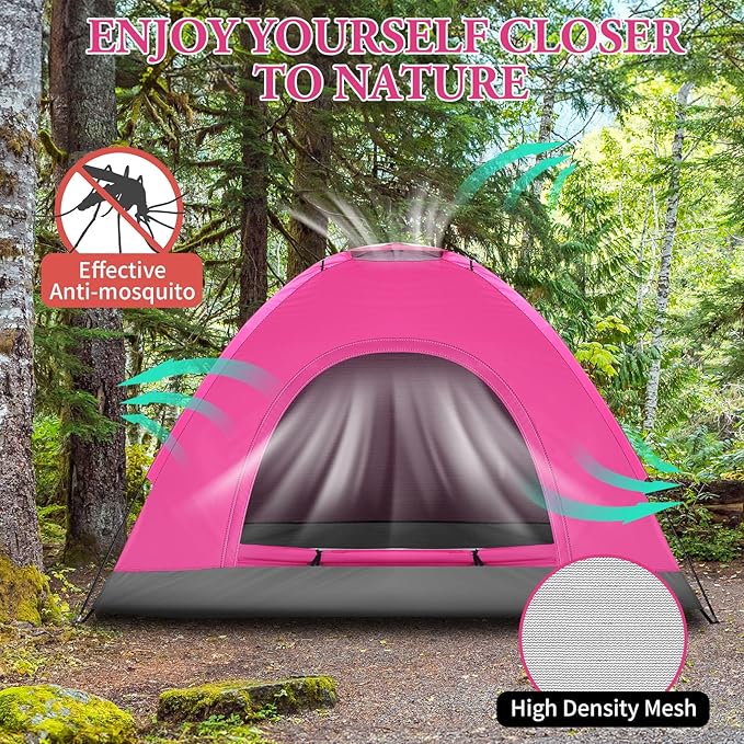 Outvita Camping Dome Tent, 1-4 Person Waterproof Windproof Easy Setup Spacious Family Tents with Carry Bag & Rain Fly for Hiking Backpacking Traveling Glamping Beach