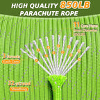 Reflective Paracord Rope 850Ib, 50/100/200/500/1000ft 4MM 11 Strand Parachute Spool Cords, Paracord Lanyard String for Tent, Camping, Hiking, Fishing, Survival Bracelet, Neon Green 500FT