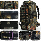 Hiking Backpack for Men 70L/100L Camping Backpack Military Rucksack Molle 3 Days Assault Pack for Climbing | Camping Backpack, 3 Days Assault Pack, for Climbing