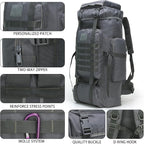 Hiking Backpack for Men 70L/100L Camping Backpack Military Rucksack Molle 3 Days Assault Pack for Climbing | Camping Backpack, 3 Days Assault Pack, for Climbing