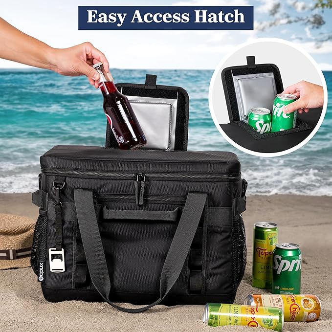 OPUX Cooler Bag, 48/60 Cans Insulated Soft Collapsible Portable Cooler, Soft Sided Leakproof Cooler for Beach Camping with Shoulder Strap, Ice Chest for Travel Road Trip Picnic