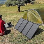 Foldable Solar Panel Charger 60W with 18V DC Output (11 Connectors) for 100W~350W Portable Power Stations Jackery/Rockpals/Flashfish/Enginstar, Portable Solar Generator for Outdoor Camping Van RV Trip