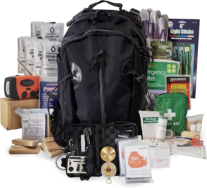 1 Person Emergency Kit/Survival Backpack for 72 Hours for Natural Disasters, Hurricanes, Emergency or Bug Out Situations