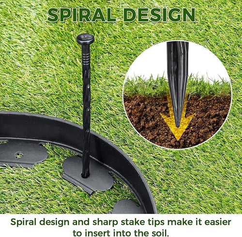 100 PCS Landscape Edging Stakes, Plastic 8-Inch Garden Anchoring Spikes, Spiral Nylon Spikes for Garden Lawn Yard Paver Edging, Weed Barriers, Artificial Turf, Tent Accessories, Grass Pathway