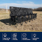 VictoryGear Portable Soccer Bench – 6 Seat Folding Team Chair with 8 Pockets & Carrying Bag – Lightweight Sideline Seating for Soccer, Baseball, Camping, Outdoor Events