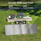 POWSTREAM 300W Solar Generator Power Station - 236Wh Portable Power Station with 60W Foldable Solar Panel Included, Pure Sine Wave Power Supply for Camping Emergency Home Blackout