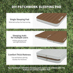 Naturehike Camping Sleeping Pad, Ultralight Inflatable Sleeping Mat with Pillow Built-in Foot Pump, 2.6 Inch Lightweight Air Mattress for Backpacking, Hiking, Traveling (Brown)