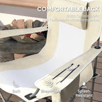 Outsunny Folding Rocking Camping Chairs for Adults, Portable Outdoor Rocking Chairs with Headrest, Cooler Bag, Cup Holder, Carry Bag for Picnic Outside and Outdoor Travel, 2 Pack, Cream