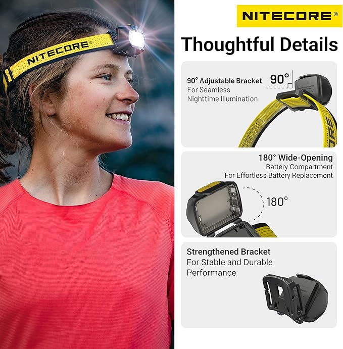 Nitecore UT27 MCT Pro High CRI Three Color Temperatures Lightweight Trail Running Headlamp with 2X HLB1500 Battery Pack, Tag (Black)