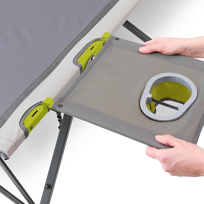 CORE Folding Camping Cot | Extra Wide Heavy Duty Camp Cot with Removable Side Table & Mesh Gear Loft | Folding & Portable Camp Bed with Carry Bag | Supports 300 lbs