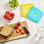 Cool Coolers by Fit & Fresh 4 Pack Slim Ice Packs, Quick Freeze Space Saving Reusable Ice for Lunch Boxes or Coolers, Multi Colored, 2 Packs of 4 (Pack of 6)