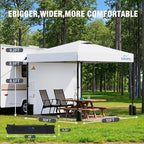 10X10 Pop Up Canopy Tent,Removable Pockets Sidewall for Extra Storage,Easy Up Canopy,Heavy Duty One Person Set Up Event Tent,White