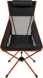 Cascade Mountain Tech Outdoor High Back Lightweight Camp Chair with Headrest and Carry Case - Black