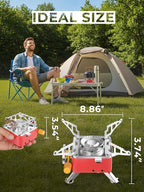 SYIPO Portable Camping Stove, Ultralight Backpacking Stove with Stable Support Wind-Resistance Camp Stove, Mini Outdoor Folding Metal Camping Gas Stove for Camping, Hiking, Cooking, ect.