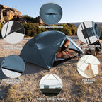 Naturehike Mongar Base 2-3 Person Camping Tent, Lightweight Waterproof Backpacking Tent with Footprint