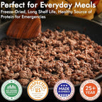 Numanna Freeze-Dried Seasoned Ground Beef Bucket 36 Servings | Over 25g Protein per Serving | Hamburger for Camping, Meal Prep, Pantry Staple, Emergency Survival Food | 25+ Year Shelf Life | USA Made
