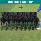 1MORE Soccer Bench - Portable Folding Team Bench, 8 Seats Foldable Sideline Benches, Soccer Chair with Bag & Backrest, Adult Team Chair for Football Camp Sport Events Outdoor Seating.Black -2PACK