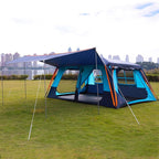KTT Extra Large Tent 12 Person(A),Awning Family Cabin Tents,2 Rooms,4 Doors and 4 Windows with Mesh,Straight Wall,Waterproof,Double Layer,Big Tent for Outdoor,Picnic,Camping,Family Gathering。