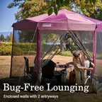 Coleman Back Home Screened Canopy Tent with Instant Setup, Outdoor Gazebo for Bug-Free Lounging, Fits Over Picnic Tables, Ideal for Parties, Events, Tailgates, Dining, & More