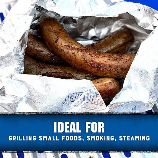 Kingsford Extra Tough Grilling Bags, Heavy Duty Aluminum Foil Bags for Grill and Oven Cooking, Steam and Smoke Food Prep, Disposable BBQ Cooking Bags for Easy Cleanup, 15.5 x 10 In, 4 Count