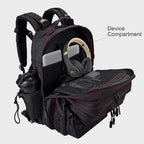 LHI Military Tactical Backpack for Men and Women 45L Army 3 Days Assault Pack Bag Large Rucksack with Shoe Compartment - Black red line