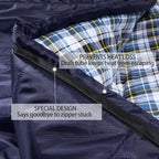 Cold Weather Sleeping Bag 100% Cotton Flannel XXL for Adults Big and Tall,Free Compression Sack