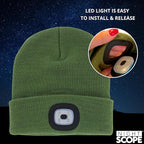 Classic Rechargeable LED Warm Knit Beanie Head Light Hat Headlamp for Outdoor Activities