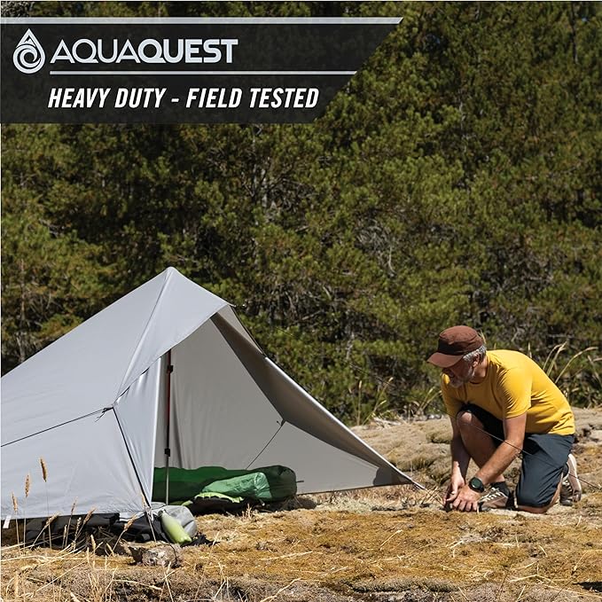 AquaQuest Safari Tarp – Lightweight Waterproof (5,000mm) Seam-Taped Ripstop Rain Fly for Backpacking, Thru-Hiking & Hammock Camping