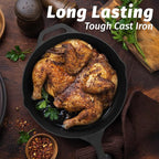 Zulay Kitchen Pre-Seasoned Cast Iron Skillet – 12.5 Inch Heavy Duty Frying Pan for Indoor & Outdoor Cooking – Oven, Stovetop, Induction, Grill & Campfire Safe