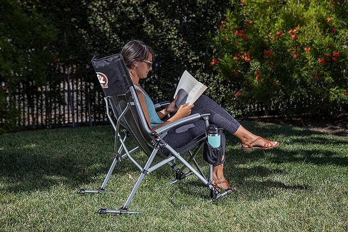 Picnic TIME NCAA Unisex-Adult NCAA Outdoor Rocking Camp Chair, XL Heavy Duty Camping Chair for Adults