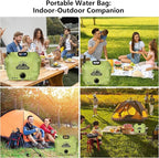 Collapsible 8L Water Storage Bag, BPA-Free Portable Folding Water Jug with Adjustable Faucet, Leakproof Emergency Water Bag for Camping, Hiking, Riding, Outdoor Sport (2, Green)