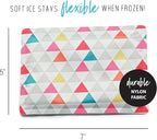 Cool Coolers by Fit & Fresh 2 Pack Soft Ice, Flexible Stretch Nylon Reusable Ice Packs for Lunch Boxes & Coolers, Multi-Colored