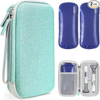 Portable Insulated Cooler Travel Case Fits 2 Zepbound or Mounjaro Injector Pens, Tirzepatide Travel Case TSA Approved with 2PCS Reusable Ice Packs, EVA Medicine Organizer for Daily Use (Green,Big)