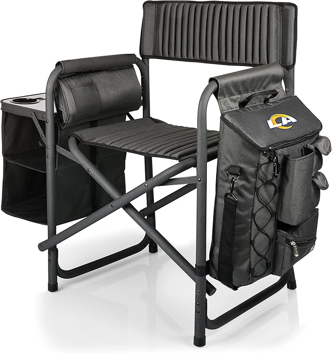 Picnic TIME NFL Unisex-Adult NFL Fusion Camping Chair with Side Table and Soft Cooler, Beach Chair for Adults, Lawn Chair