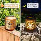 2 Pack Squirrel Solar Lanterns Outdoor Waterproof Hanging Solar Lights Squirrel Gifts for Women Men Metal Decorative LED Lanterns for Yard, Patio, Lawn, Tabletop, Pathway, Landscape, Garden Decor