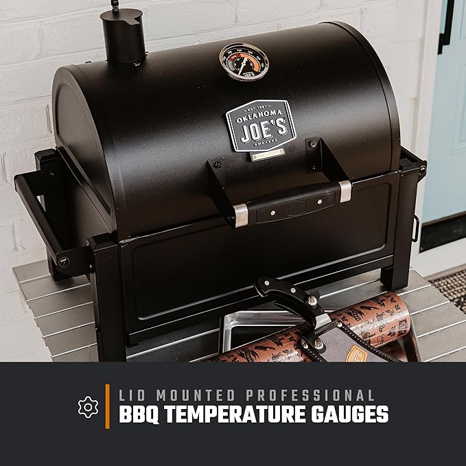 Oklahoma Joe's Rambler Portable Charcoal Grill with 218 sq. in. Cooking Area, Portable Grill, Black