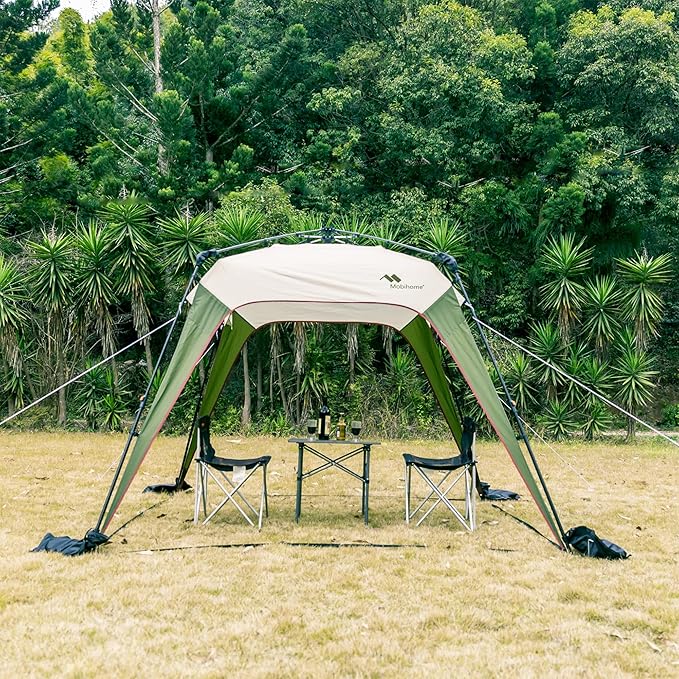 8.2'x8.2' Quick Up Canopy Tent, 3 Min Setup Portable Canopy with 1 Sidewall, Waterproof UV Protection Outdoor Canopy for Camping, Beach, Backyard & Party-Olive