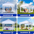 SCOCANOPY Clear Window Sidewall for 10x10 Canopy Frame, 3 Pack Sunwalls Only,(Khaki)