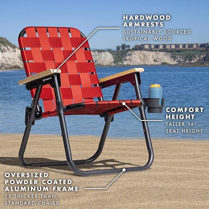 GoSports WOVN Beach Backpack Chair - 9 Styles Available - Premium Folding Camping Chair