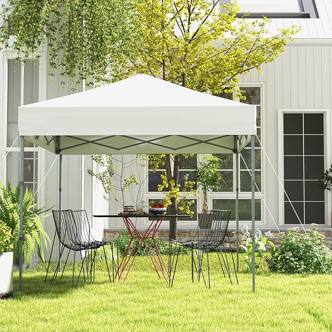 Tangkula 6.6x6.6 Ft Pop Up Canopy, 1 Person Instant Setup Canopy Tent with Center Lock, UPF 50+ Sun Protection, 8 Stakes, 4 Ropes, Portable Outdoor Canopy with Carrying Bag