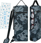 Golf Cooler Bag Plus Ice Pack Soft Sided Insulated Cooler Bag- Holds 6 Pack of Cans or 2 Wine Bottles - Grey Camo Golf Beer Sleeve Black Fits Discreetly in Golf Bags