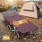 ABORON Folding Camping Cot W/Mat for Adults, Heavy Duty Outdoor Bed with Carry Bag,1200 D Layer Oxford Travel Camp Cots