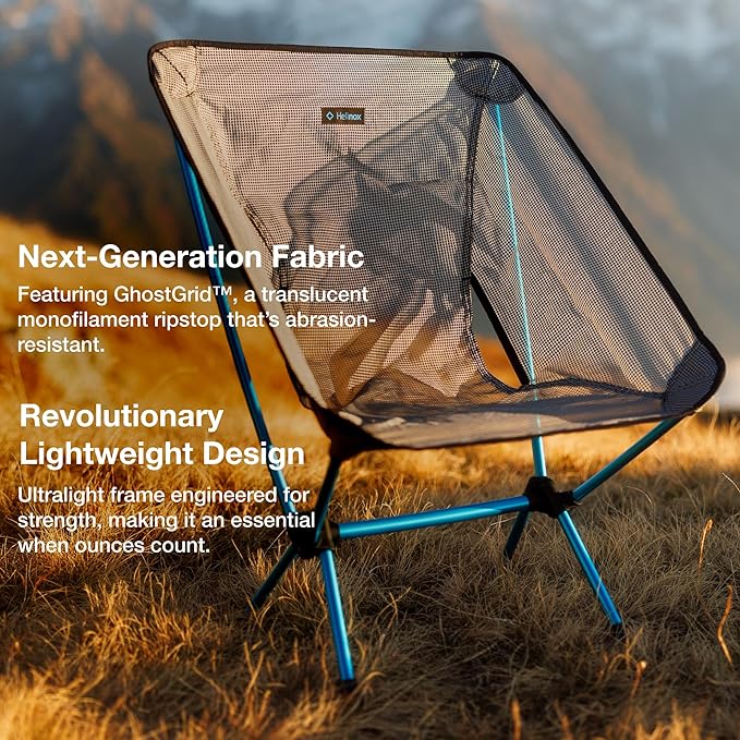 Helinox Chair Zero LT, 1.12 lbs Lightweight Camping Chair, Durable Ripstop, Compact Size, Portable and Packable Seat, Strong and Ultralight Frame, Backpacking Travel Essential, Melon