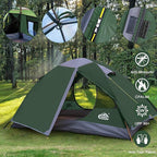 2 Person Backpacking Tent, Waterproof Windproof Two Person Tent, Lightweight Easy Setup 2 Man Tent for Camping Hiking Cycling