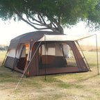 KTT Large Tent 8-10-12 Person,Family Cabin Tents,2 Rooms,2 Doors and 4 Windows with Mesh,Straight Wall,Waterproof,Double Layer,Big Tents for Outdoor,Picnic,Camping,Family Gathering